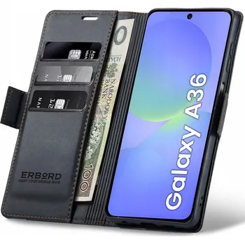Pouzdro na mobilní telefon Flipové pouzdro Erbord pro Samsung Galaxy A36, černé