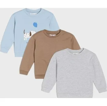 Chlapecká mikina Sinsay - Mikina typu crewneck 3 pack - modrá - 142DG-05X - 142DG-05X-98