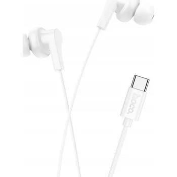 Sluchátka HOCO drátová sluchátka Typ C s mikrofonem M114 bílá