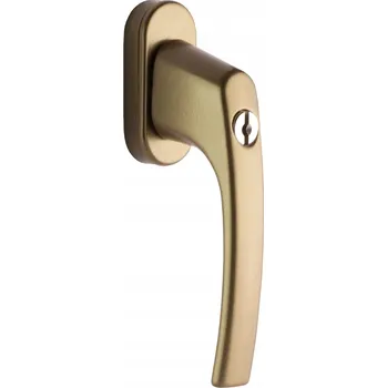 Okenní klika Okenní klika s klíčem, hliníková - staré zlato