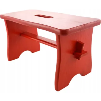 Jídelní židle STŘEDNÍ ČERVENÁ MALOVANÁ STOLIČKA TABURET DŘEVĚNÁ kuchyňská židle FSC