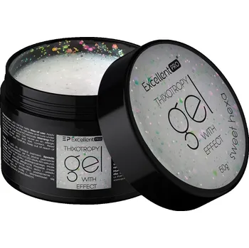 Lak na nehty Stavební gel Excellent Pro Thixotropy Gel With Effect Sweet Hexa 50 g