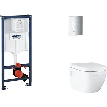 WC sada Grohe Rapid SL - Set předstěnové instalace, klozetu, sedátka SoftClose a tlačítka Skate Cosmopolitan, chrom SANI11BB2119