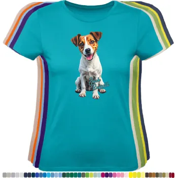 Dámské tričko damske-levne-bavlnene-tricko-digitalni-potisk-pes-jack-russell Barva: Emerald - Smaragdové, velikost: XXL