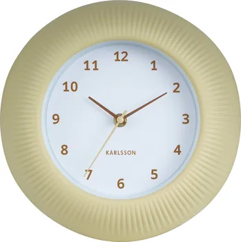 Hodiny Karlsson, Nástěnné hodiny Tender Rib, světle žluté - Formadore