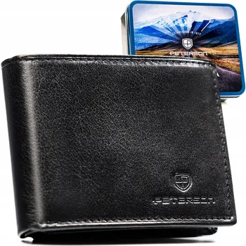 Peněženka Peterson pánská peněženka z pravé kůže černá - muž