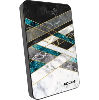 Powerbanka Picasee Powerbanka s MagSafe 5 000 mAh Šedá - Black & White geometry