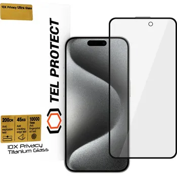 Tvrzené sklo Tel Protect 10X Privacy Titanium pro iPhone 16 Pro
