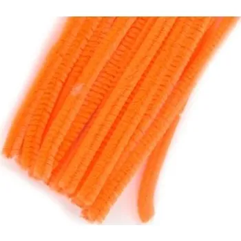 Výtvárné potřeby Plyšový drátek Tempus 30cm oranžová barva - 20ks