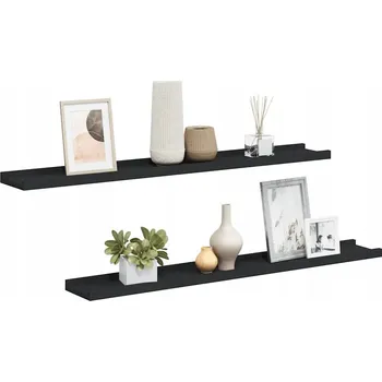 police Nástěnné police pro vystavení, 80x9x3 cm, černé