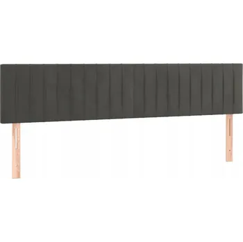 Čelo postele z aksamitu, nastavitelná výška, světle šedá, 180x5x78