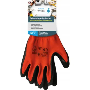 Pracovní rukavice PRACOVNÍ RUKAVICE ZAHRADNÍ NĚMECKÉ MARVITA M - XXL CERTIFIKÁT CE ČERVENÉ