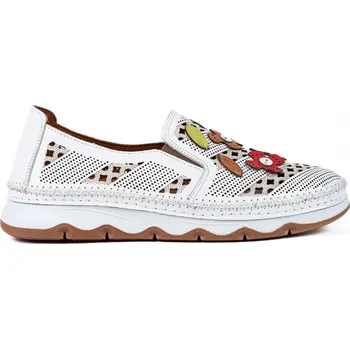 Dámské polobotky Letizia Dámské bílé perforované slip-on polobotky Velikost: 42