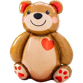 Godan Balónek fóliový Medvídek se srdíčky 48x65 cm