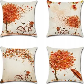 Prostěradlo Povlaky na polštáře 45*45 cm pro podzimní dekorace (4 ks)