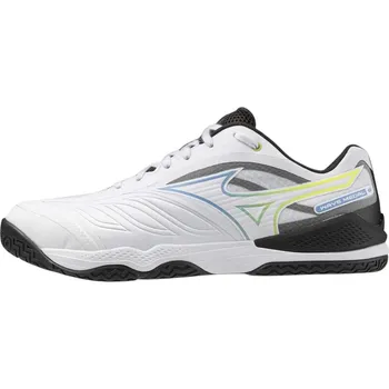 Dámská obuv Inisex tenisová obuv Mizuno WAVE MEDAL 8(U) / White/All Aboard/Black Sand Velikost: 45.0/10.5