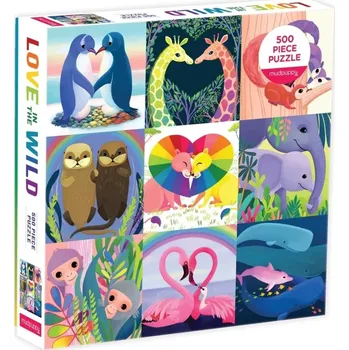 Puzzle Mudpuppy Rodinné puzzle Láska v divočině 500 dílků