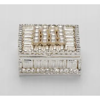 Pouzdro šperkovnice na bižuterii stříbrná prolamovaná