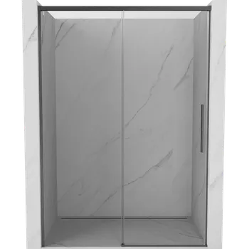 Sprchové dveře Mexen Rox posuvné sprchové dveře 155 cm, transparentní, kartáčovaná tmavě šedá - 8C2-155-000-66-00 Sprchové dveře