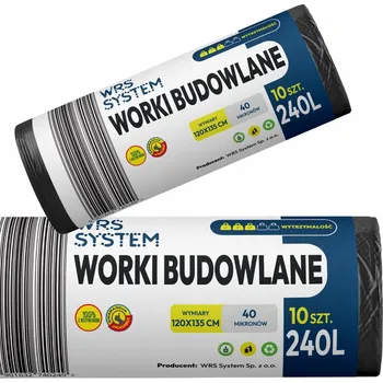 Pytle na odpadky STAVEBNÍ PYTLE na odpad Univerzální 240L XXL 10 Ks / Do košů a kontejnerů