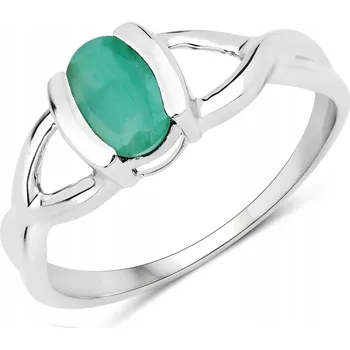 Prsten PRSTÝNEK STŘÍBRNÝ S PŘÍRODNÍM SMARAGDEM