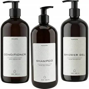 Ruční dávkovač mýdla, lahvička do dávkovače NewOps 500 ml, černá