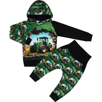 Tepláková souprava - Traktory zelené (kapuca) Velikost: 86