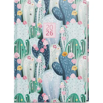 Diář Baloušek Tisk Adam Lamino B6 denní 2026 kaktus