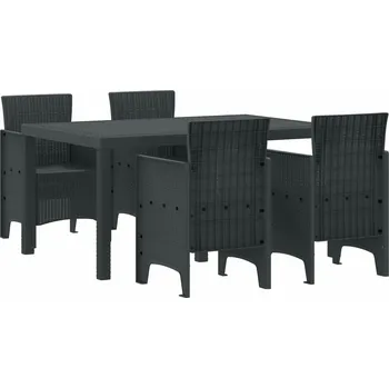 Zahradní sestava vidaXL Zahradní jídelní souprava 5 pcs Antracit Ratan Polt [3378692]