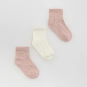 Dětská móda Reserved - Sada 3 párů ponožek - bílá - 913IH-00X - 913IH-00X-K19