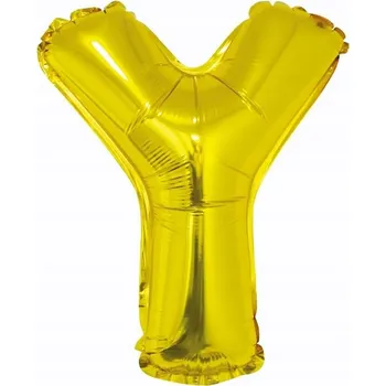 Balónek Fóliový balónek písmeno "Y" zlatý 35 cm