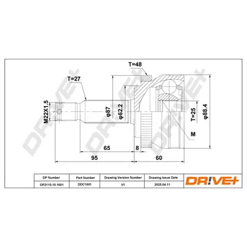 Hřídel nápravy Sada kloubu hnacího hřídele DRIVE+ DP2110.10.1601