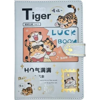 Zápisník Notes/deník s PU koženkovým obalem, na magnet, formát B6, 112 listů. Série LUCKY TIGER