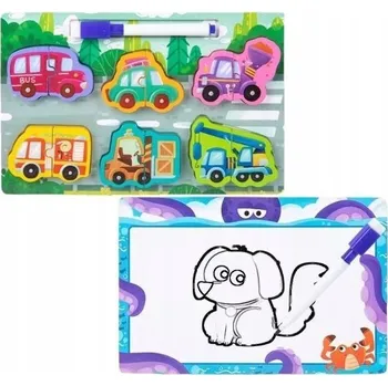 Puzzle Puzzle dřevěné 2v1 s tabulí