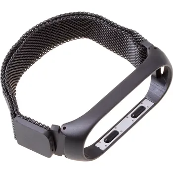 Příslušenství k chytrým hodinkám Kovový magnetický řemínek pro Xiaomi Mi Band 3/4 – černý