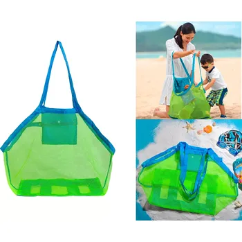 Plážová taška Velká plážová síťová taška na hračky - Modrá