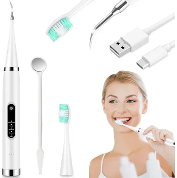 Elektrický zubní kartáček ULTRAZVUKOVÝ DENTÁLNÍ ČISTIČ ZUBŮ PRO ODSTRANĚNÍ ZUBNÍHO KAMENE + KARTÁČEK