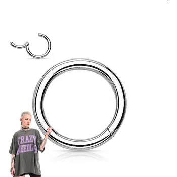 Náušnice Titanový kroužek clicker stříbrný 1,2/16