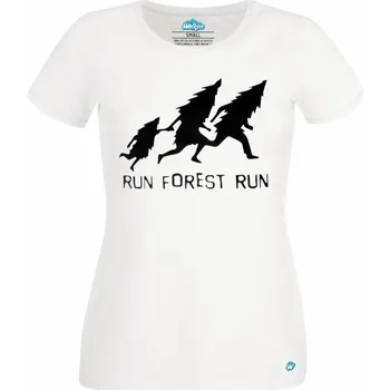 Dámské tričko Dámské tričko Run Forrest Run „Běžící les“ (Skladem XS-4XL) (Velikost: XS, Barva: Bílá)