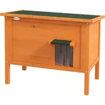 PawHut dřevěný domeček pro kočky s venkovní zástěnou, zateplený, vyvýšený, pro malá zvířata, oranžový, 60x60x81,5cm| Aosom 207978270