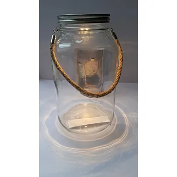 Váza Lucerna sklenice váza „Carlos“, 15,3 x 15,3 x 25,2 cm 5 LED