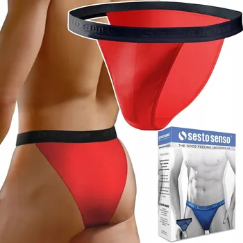 Slipy Pánské slipy TANGA SM04 moderní pohodlné červené M