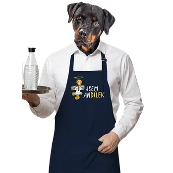 Kuchyňská zástěra Bastard Jsem andílek zástěra Navy
