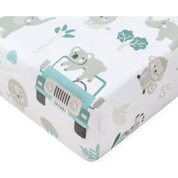 bavlněné prostěradlo do postýlky NEW BABY Safari II 120 × 60 cm