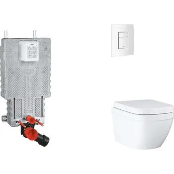 GROHE - Uniset Set předstěnové instalace, klozetu, sedátka SoftClose a tlačítka Skate Cosmopolitan, Triple Vortex, alpská bílá SANI15BB3105