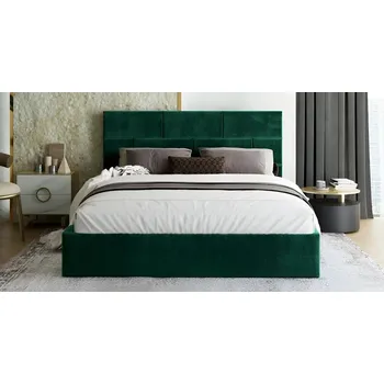 Postel Čalouněná postel PASADENA 90x200 s kovovým roštem ZELENÁ