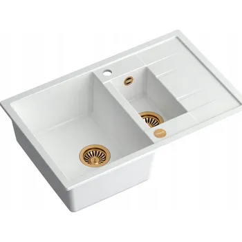 Granitový dřez Dřez jednopůlkový Quadron Morgan 156 granitový bílý