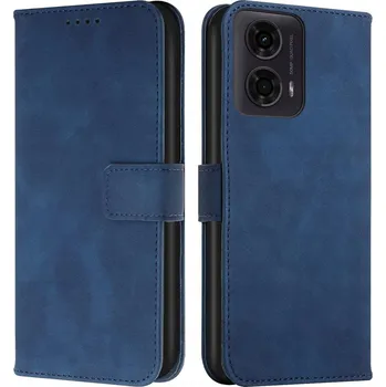 Pouzdro na mobilní telefon Flipové pouzdro Motorola kožené modré peněženkové s funkcí stojánku