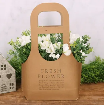 Dárková taška Papírová taška na květiny s nápisy, eko, 32 cm