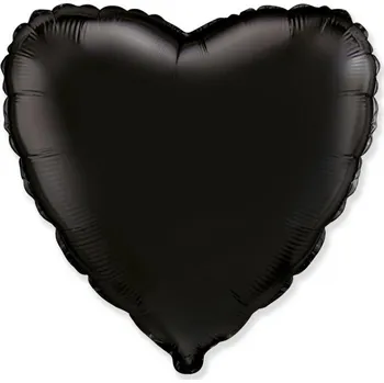 Balónek Fóliový balónek Srdce Černé 18" - 45 cm Flexmetal /BAL